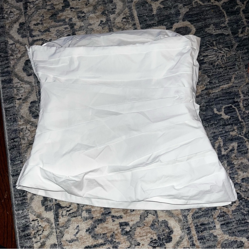 Simkhai NWT Emerson Ruched Bustier White Strapless Top SIZE 6 - Picture 4 of 6